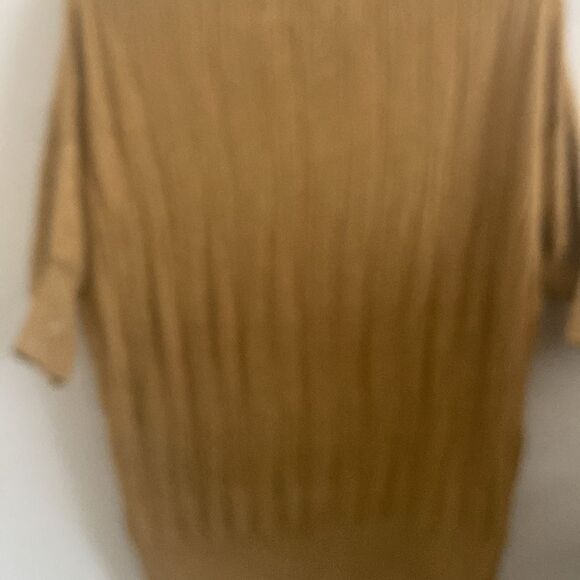 Like New Zara Cable Knit Shimmering Golden Mustard Dolman Sleeve Sweater - Picture 8 of 8